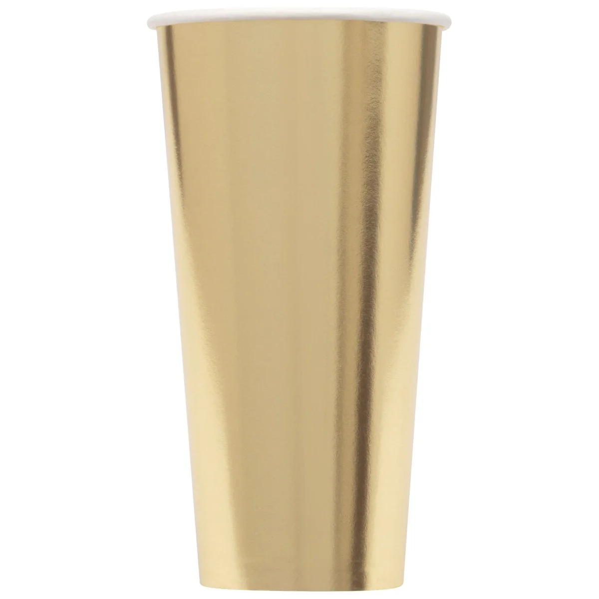 Silver and Gold Happy Birthday Gold Paper Cups, 20 Oz, 6 Count