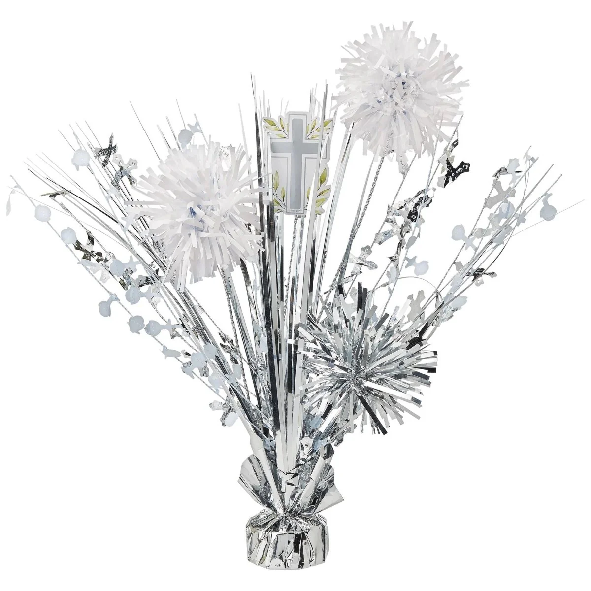 Silver First Communion Table Centerpiece, 18 Inches, 1 Count
