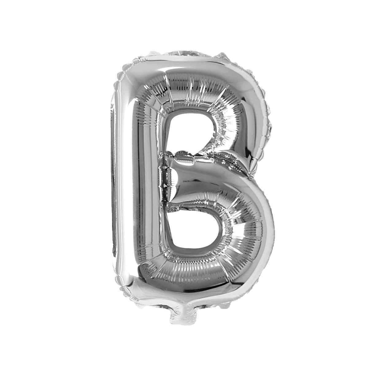Silver Letter B Foil Balloon, 16 Inches