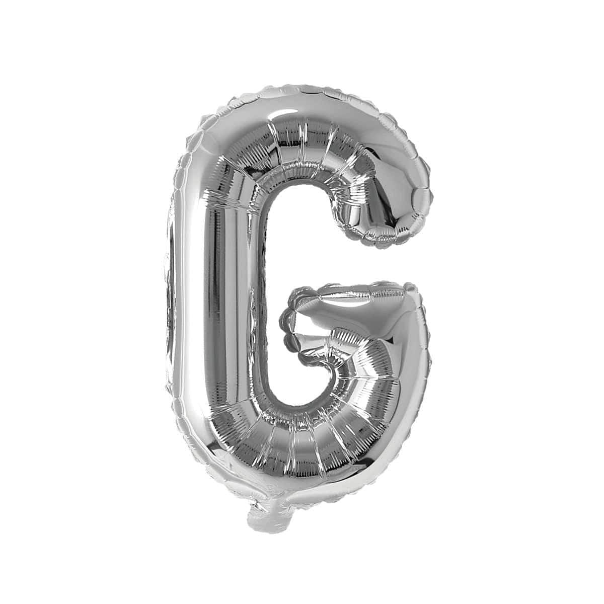 Silver Letter G Foil Balloon, 16 Inches