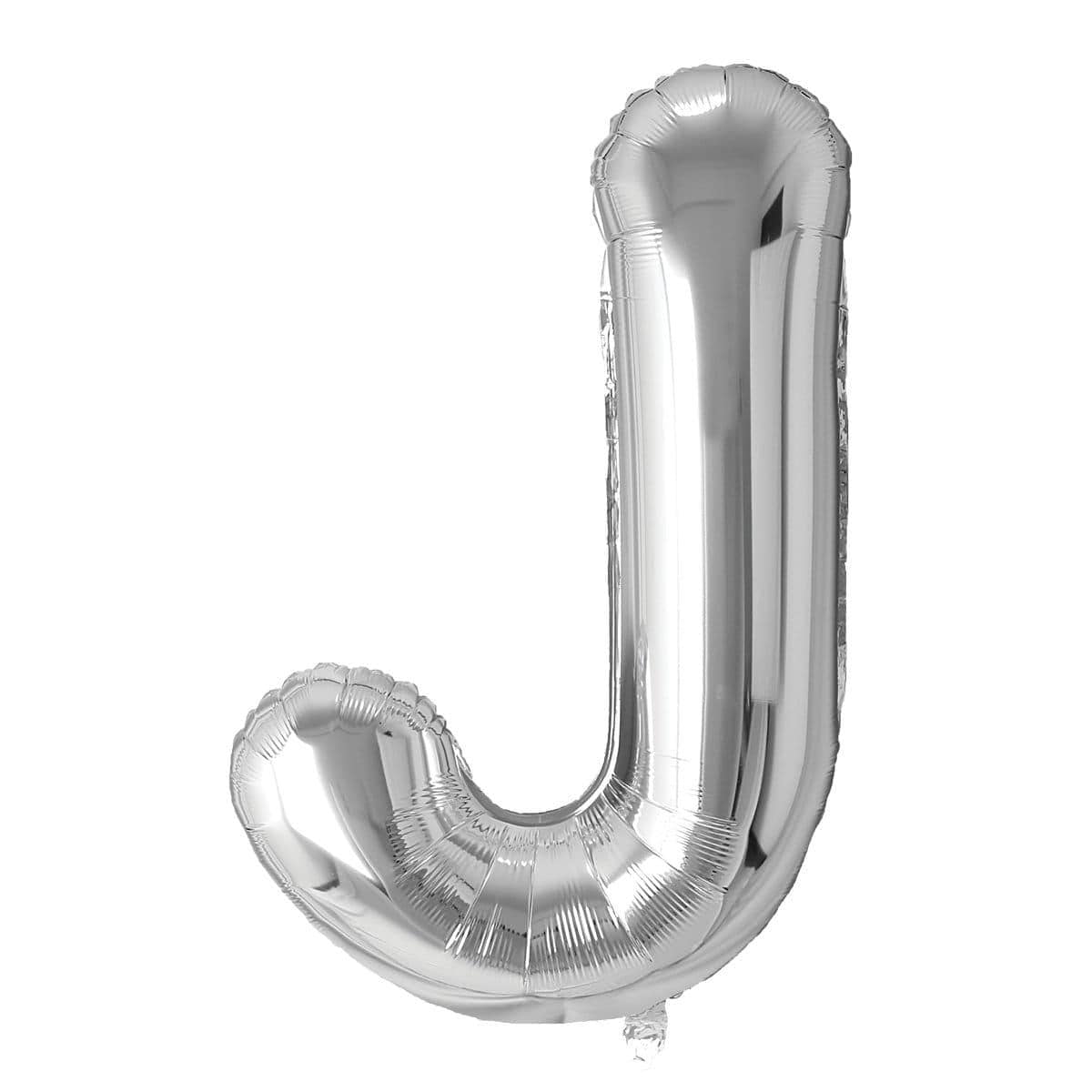 Silver Letter J Foil Balloon, 34 Inches