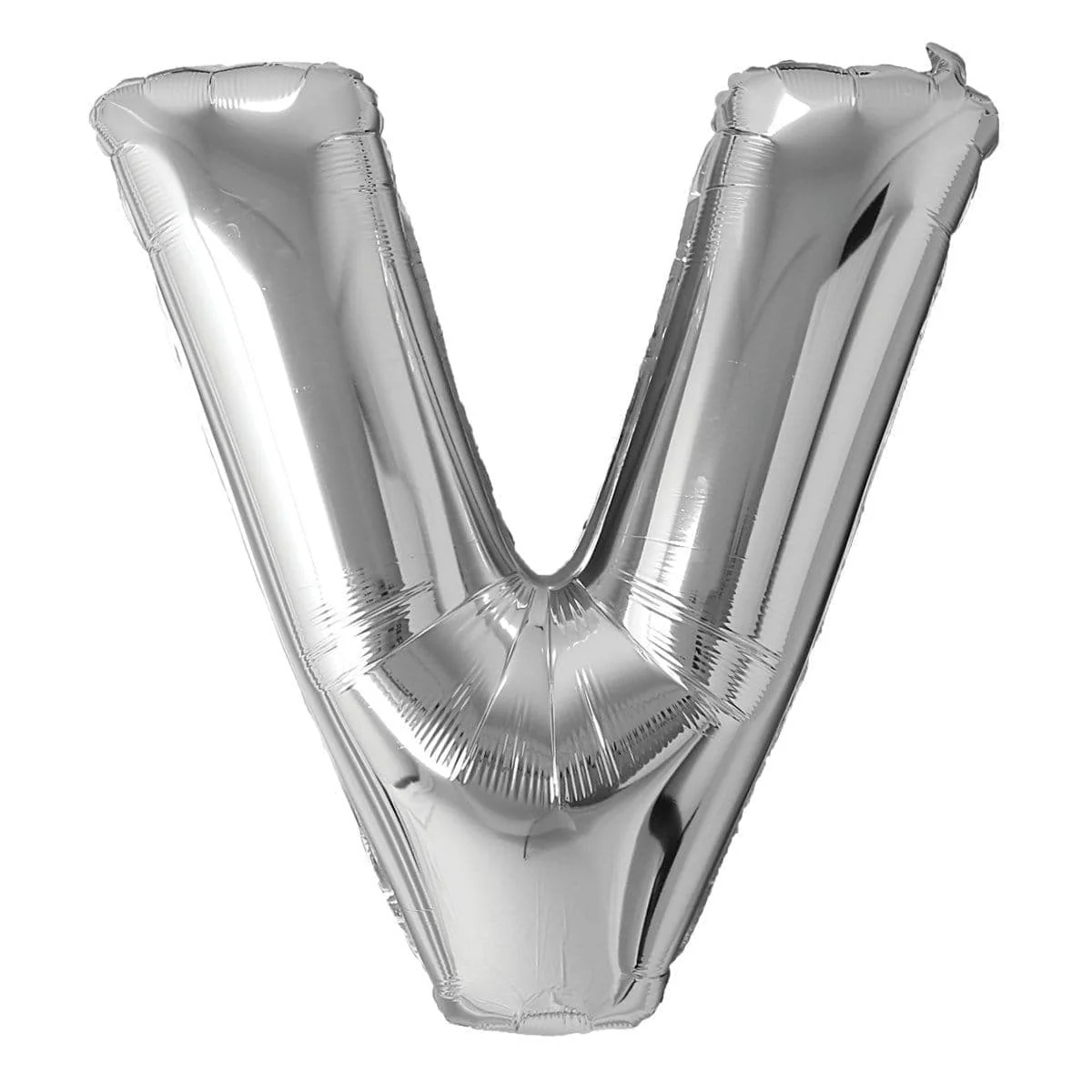 Silver Letter V Foil Balloon, 34 Inches
