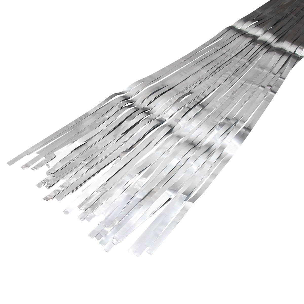 Silver, Matte Collection, Foil Fringe Curtain - Image 3
