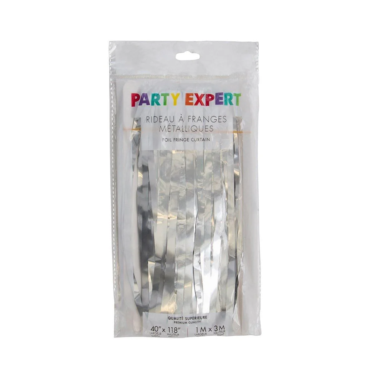 Silver, Matte Collection, Foil Fringe Curtain - Image 4
