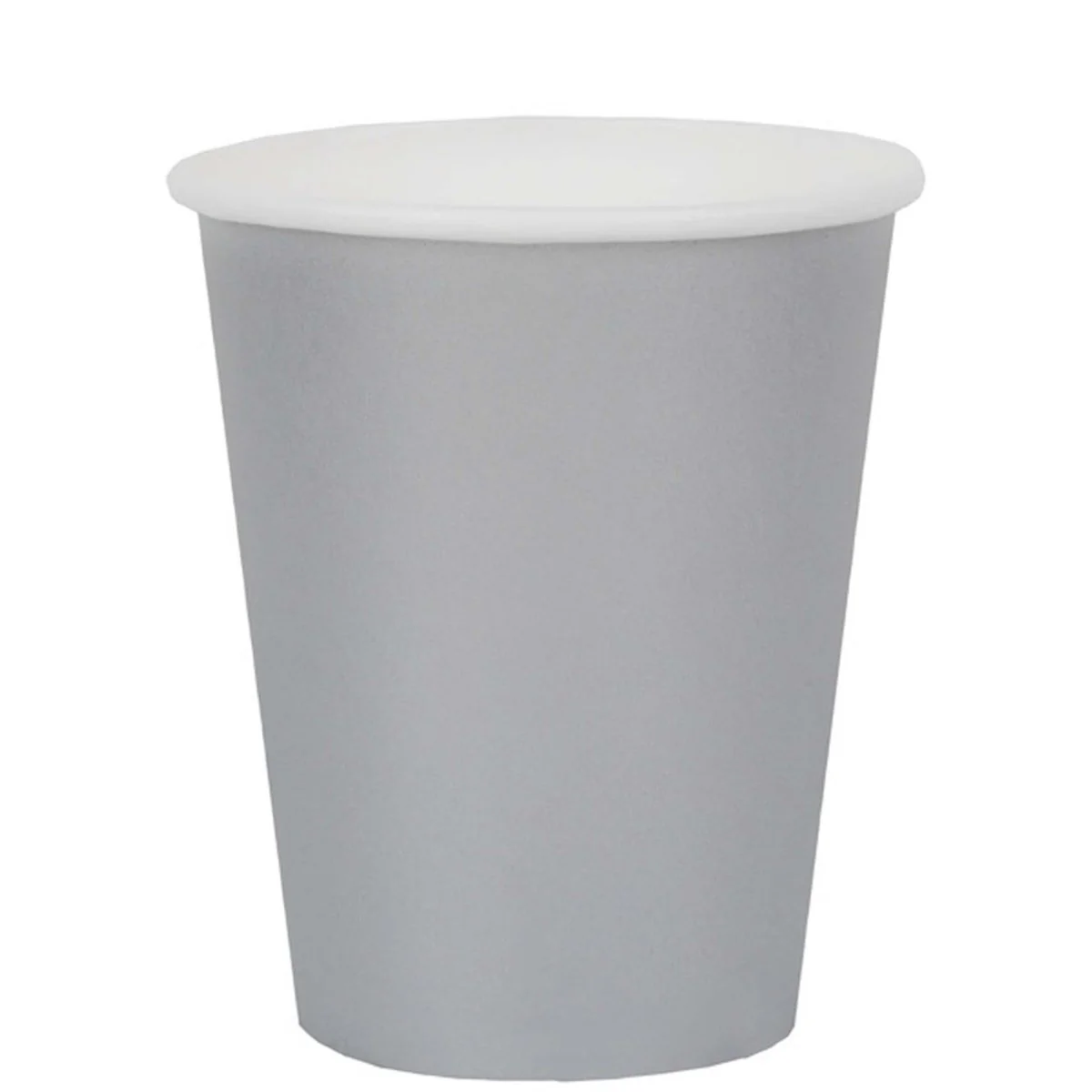 Silver Compostable Party Paper Cups, 9 Oz, 10 Count