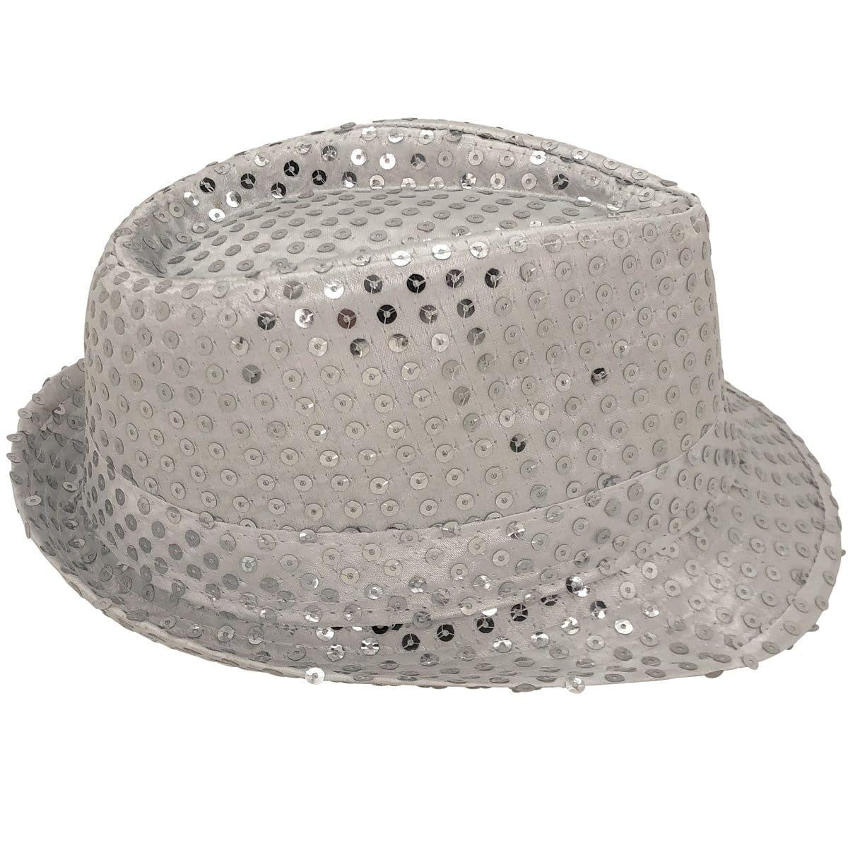 Silver sequin fedora hat for kids - Image 2