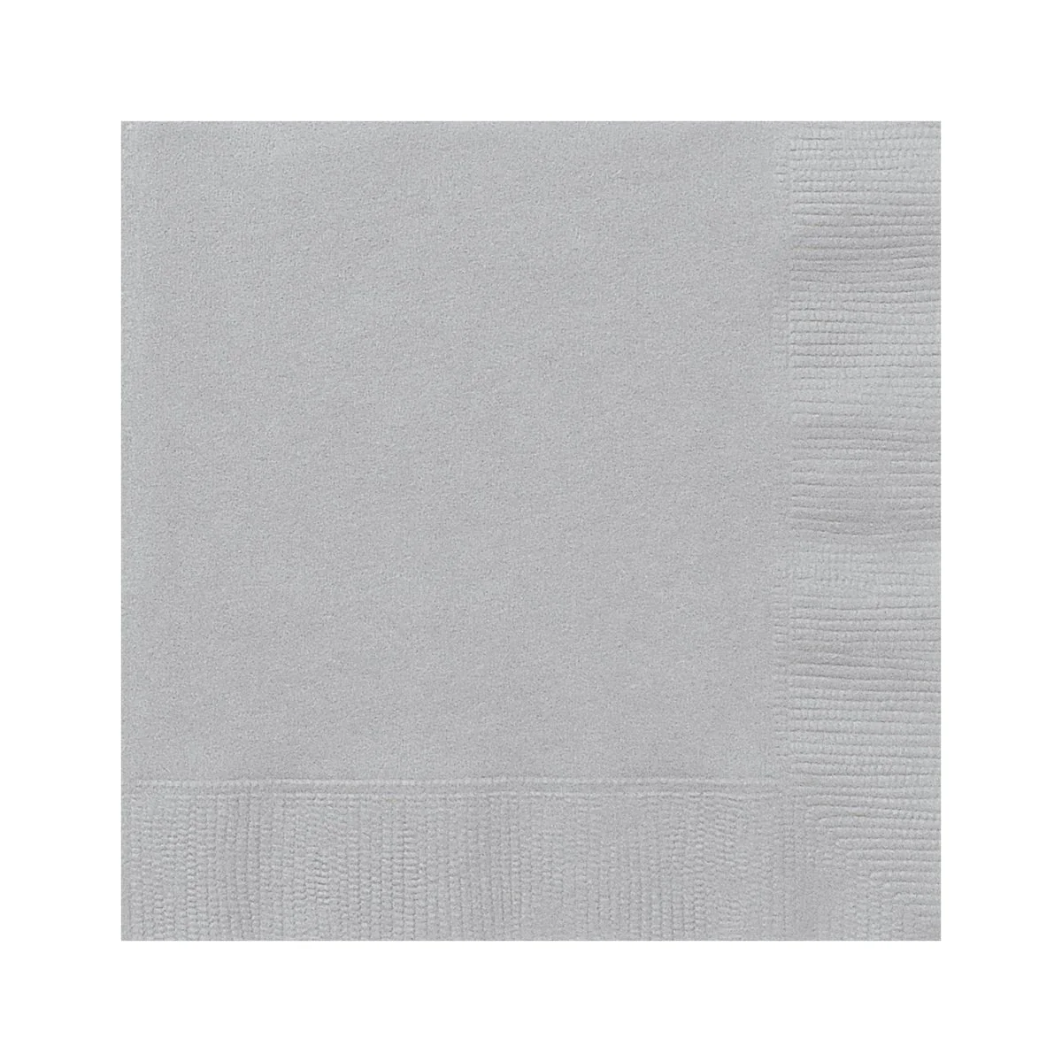 Silver Small Beverage Napkins, 20 Count
