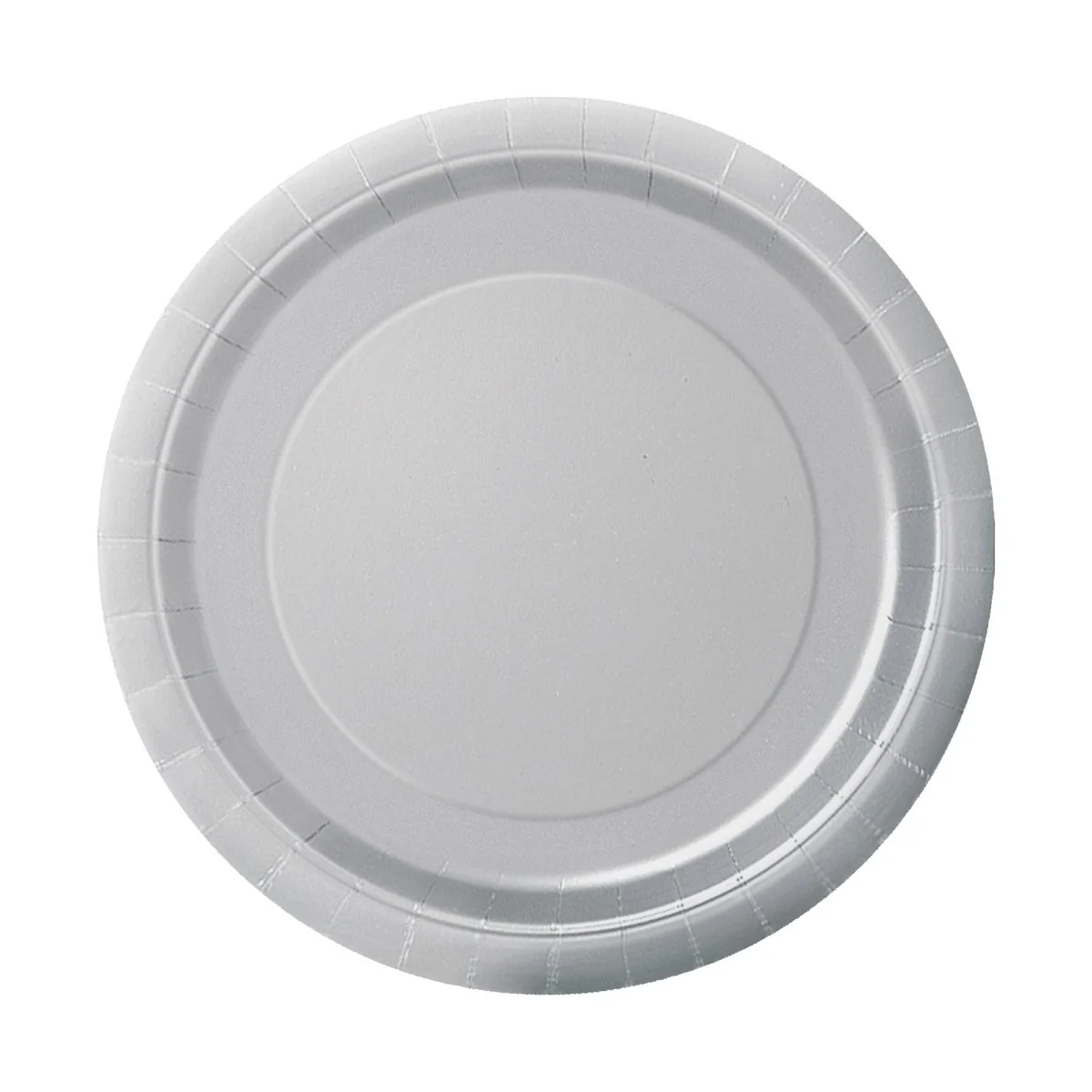 Silver Small Round Dessert Paper Plates, 7 Inches, 8 Count