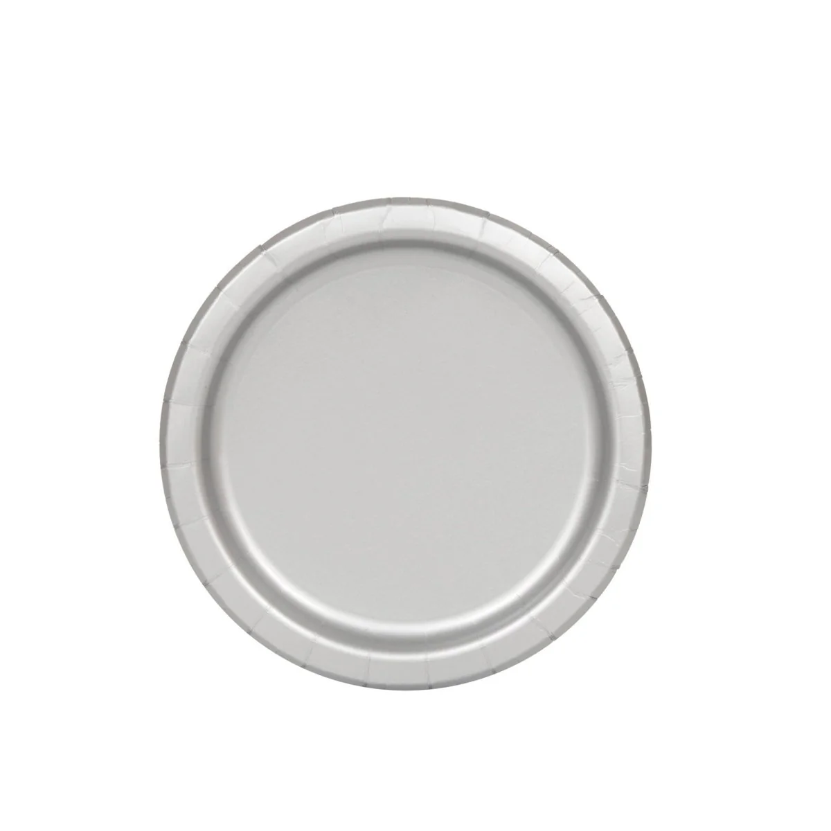 Silver Small Round Dessert Plastic Plates, 7 Inches, 20 Count