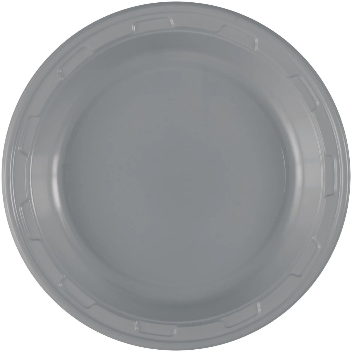 Silver Small Round Dessert Plastic Plates, 7 Inches, 50 Count