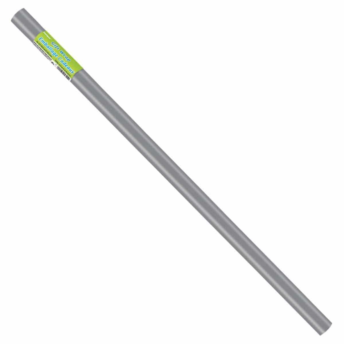 Silver Solid Gift Wrap Roll