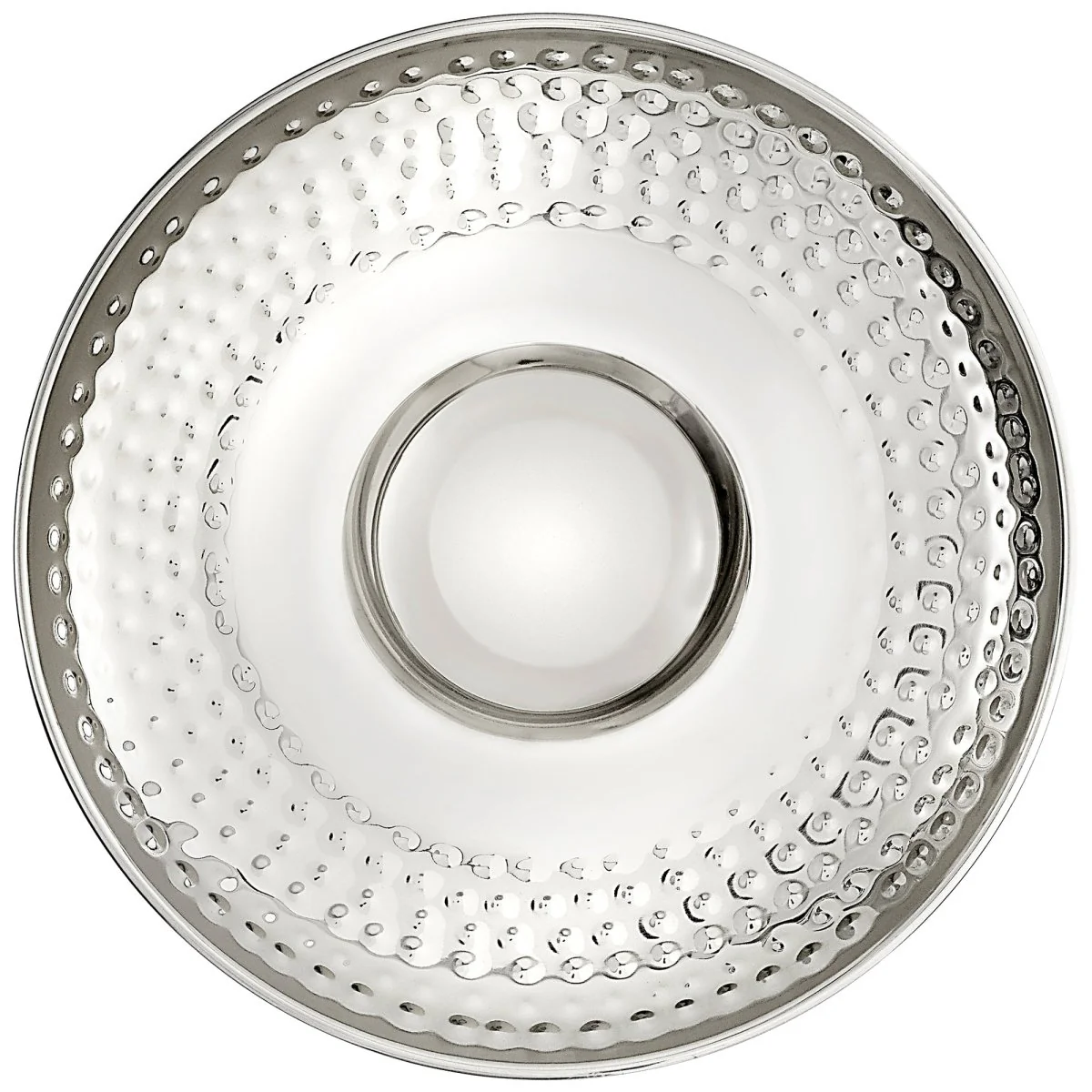 Silver Stainless Steel Chip and Dip Tray, 14 Inches, 1 Count