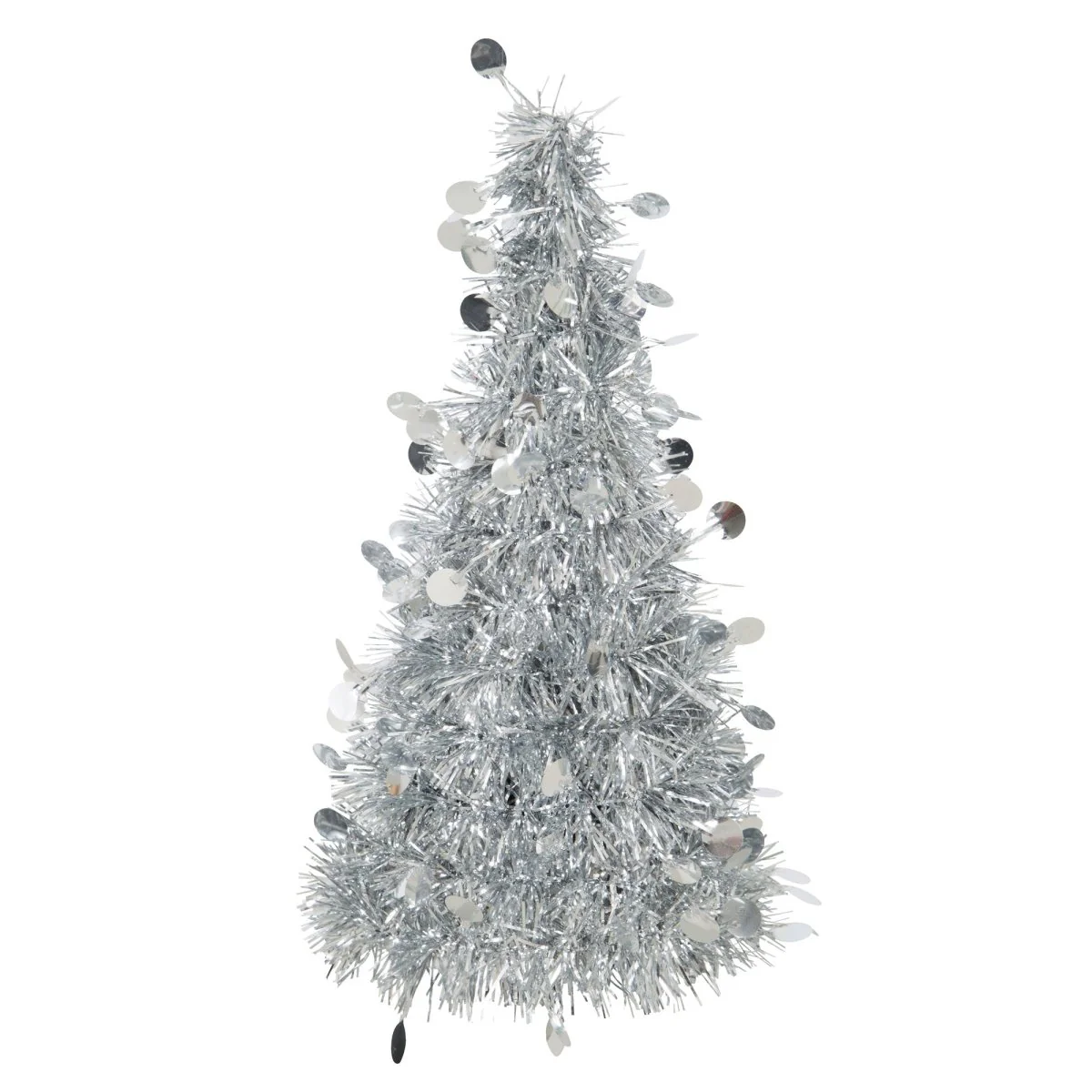 Silver Tinsel Tree Centerpiece, 10 Inches, 1 Count
