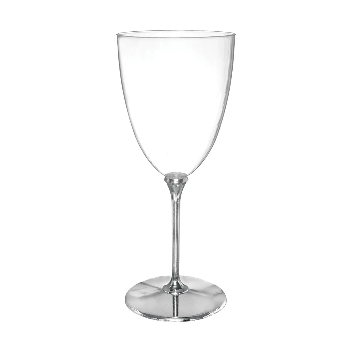 Premium Quality Silver Plastic Wine Glasses, 7 Oz, 20 Count