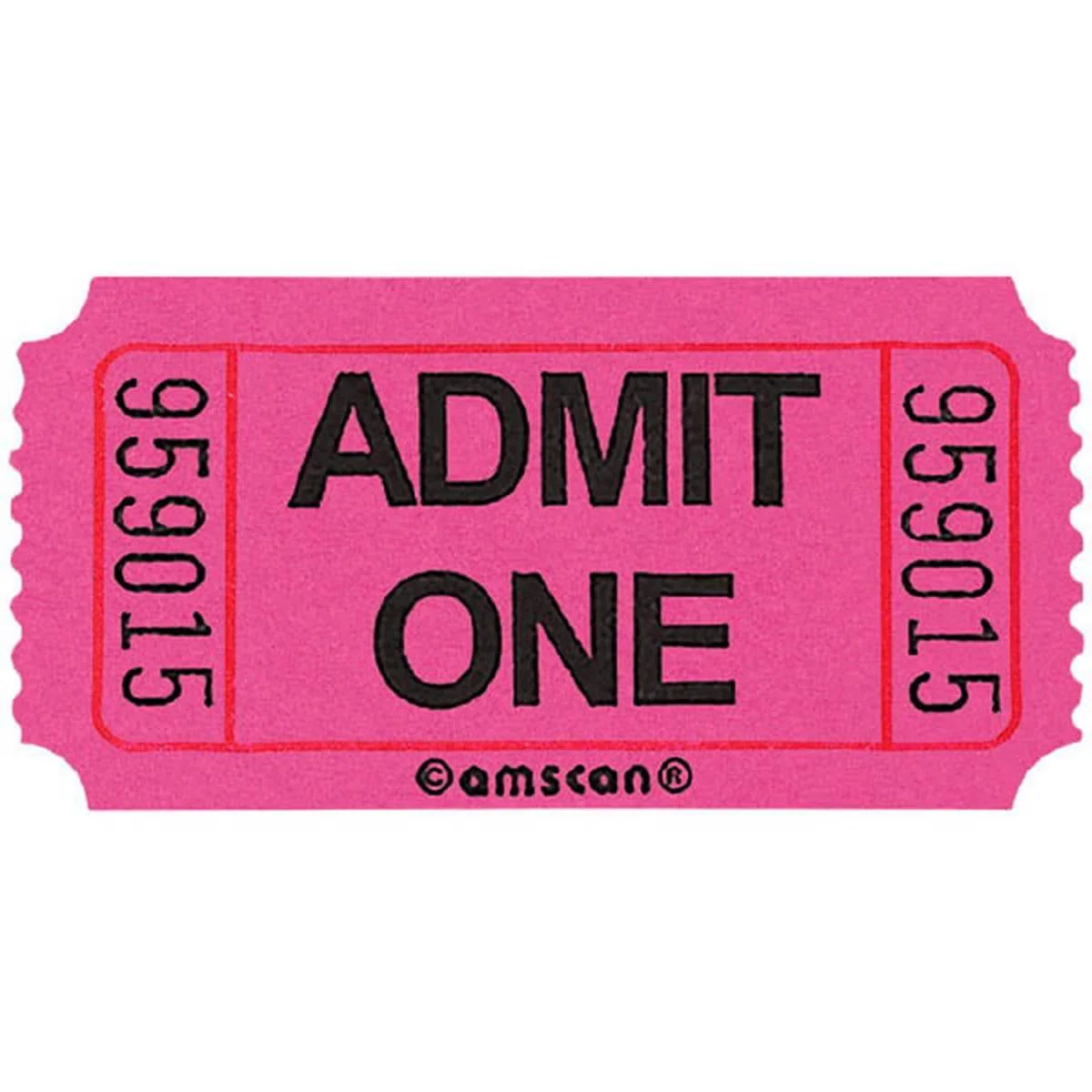 Single Ticket Roll 2000/pkg - Pink
