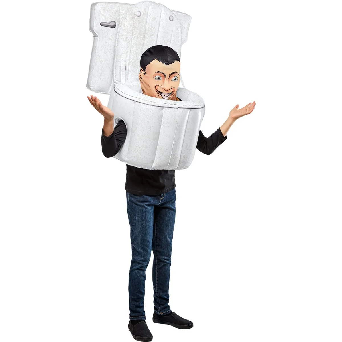 Skibidi Toilet Blow-Up Costume with Mask for Kids