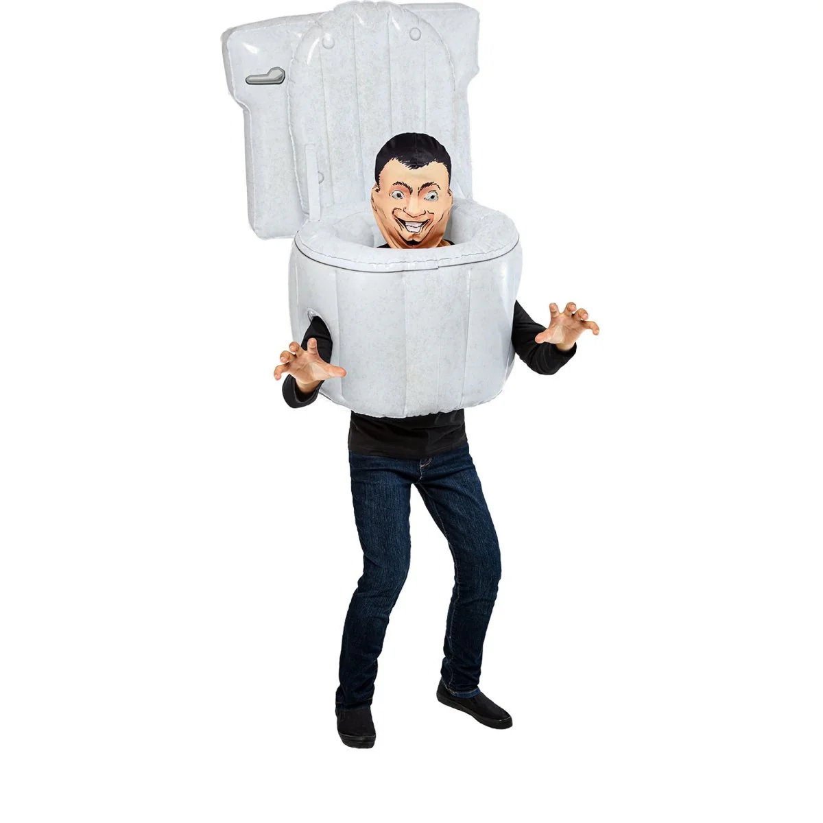 Skibidi Toilet Blow-Up Costume with Mask for Kids - Image 2