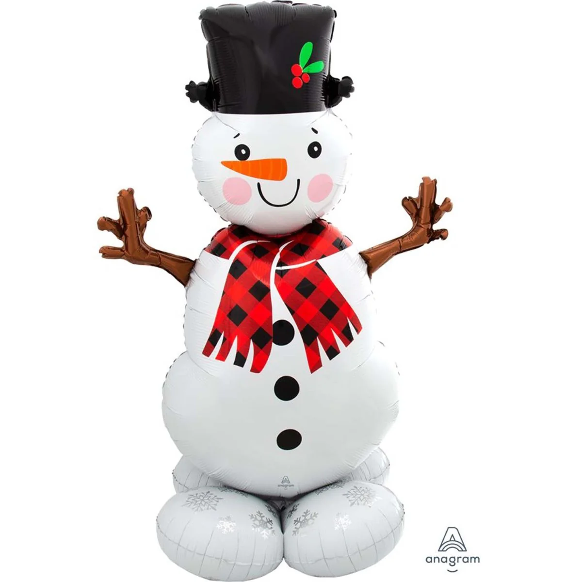Snowman Airloonz Standing Air-Filled Foil Balloon, 55 Inches, 1 Count