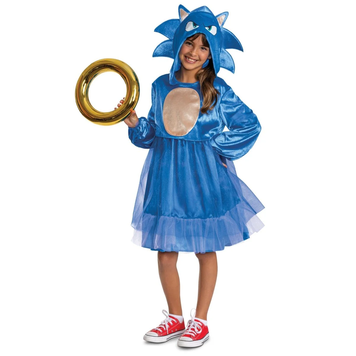 Sonic Dress Costume for Kids, Hooded Dress - Image 2