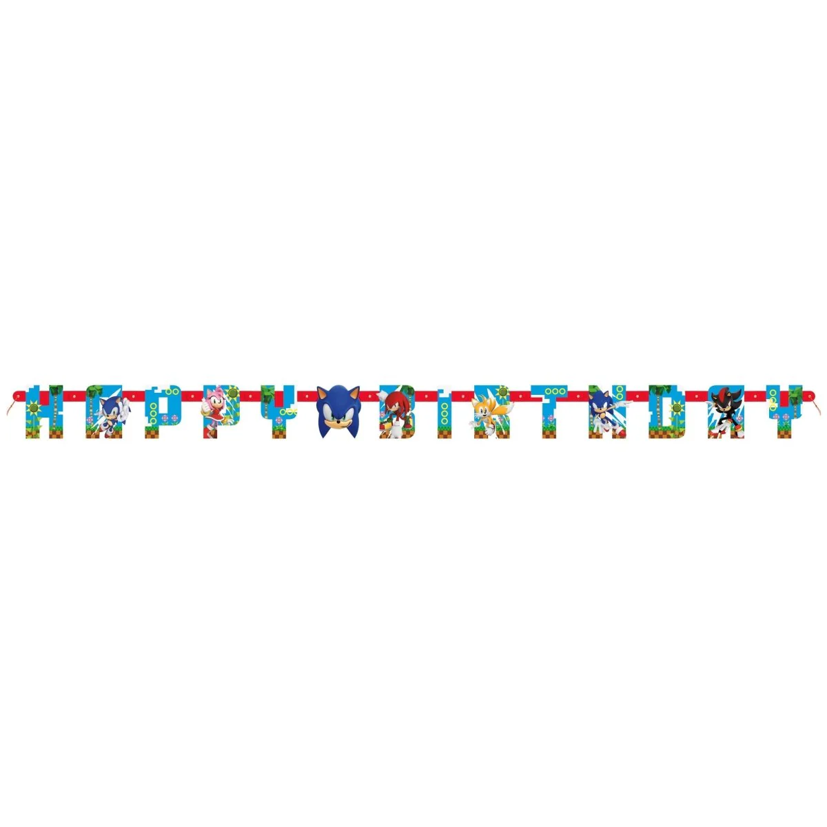 Sonic the Hedgehog Happy Birthday Jointed Banner, 72 Inches, 1 Count