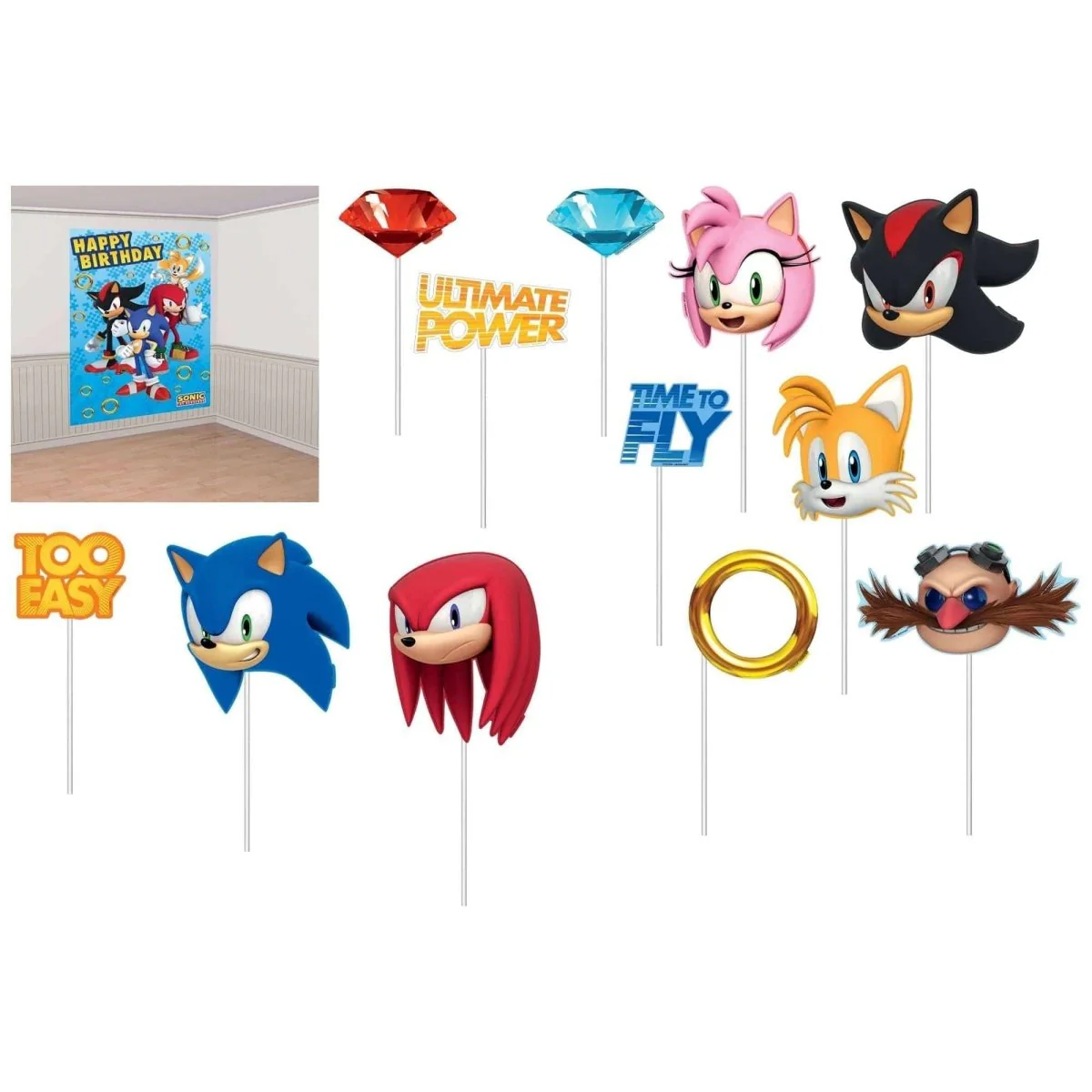 Sonic the Hedgehog Scene Setter and Accessories, 12Â Count