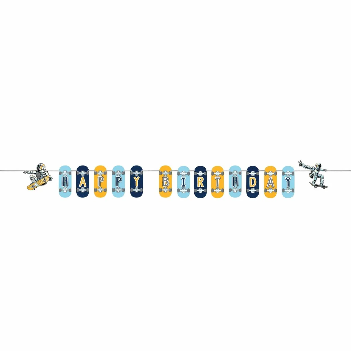 Space Skateboard "Happy Birthday" Banner