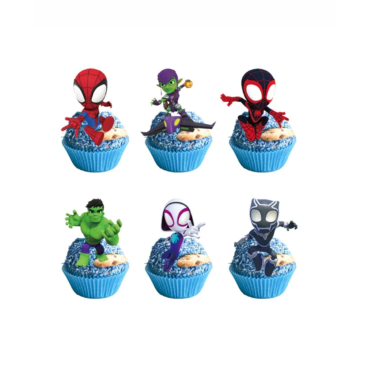 Spidey Heroes Birthday Cupcake Toppers, 12 Count
