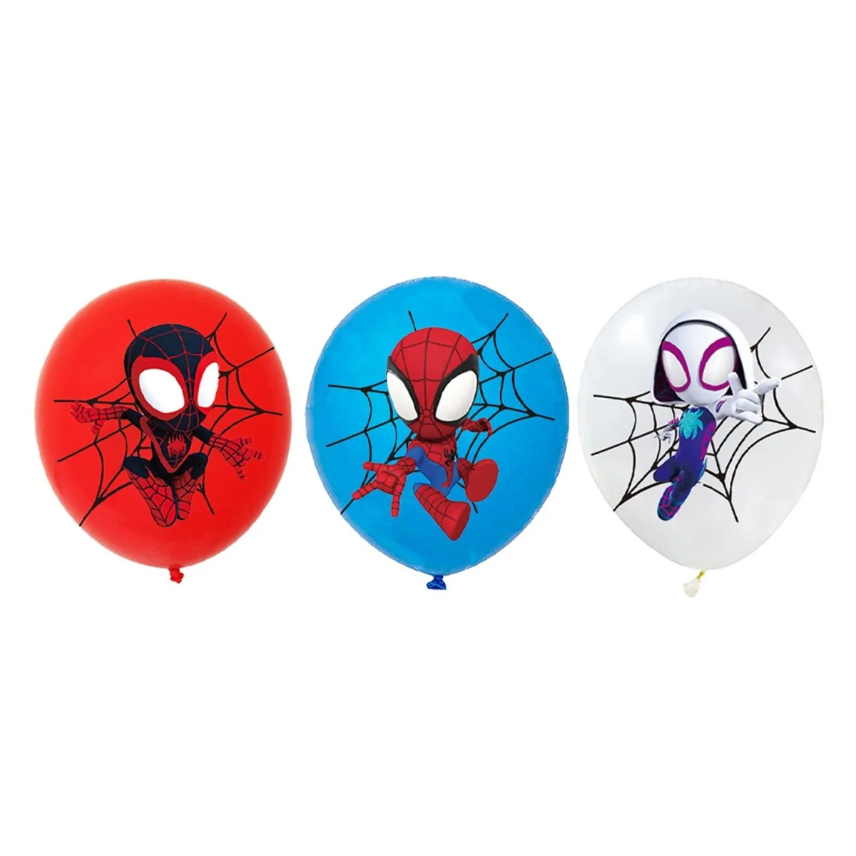 Spidey Heroes Birthday Latex Balloons, 12 Inches, 12 Count