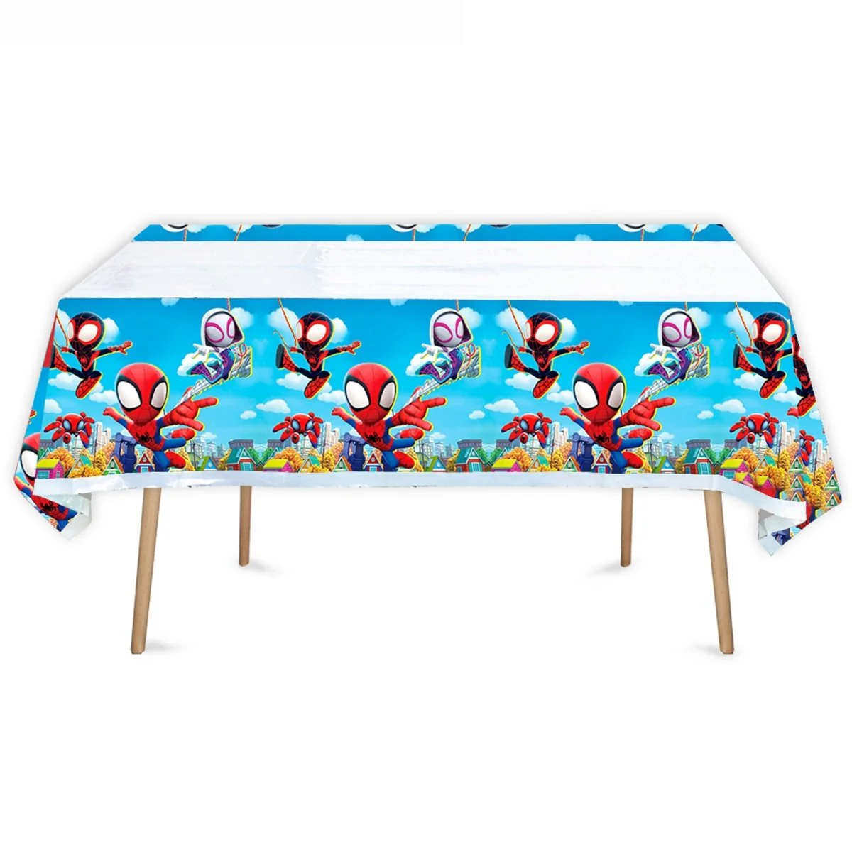 Spidey Heroes Birthday Rectangular Plastic Table Cover, 43 x 71 Inches, 1 Count