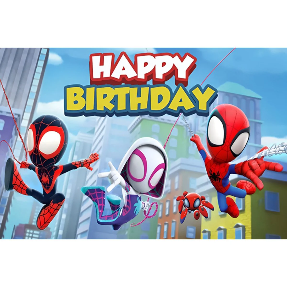 Spidey Heroes Birthday Scene Setter, 39 x 59 Inches, 1 Count