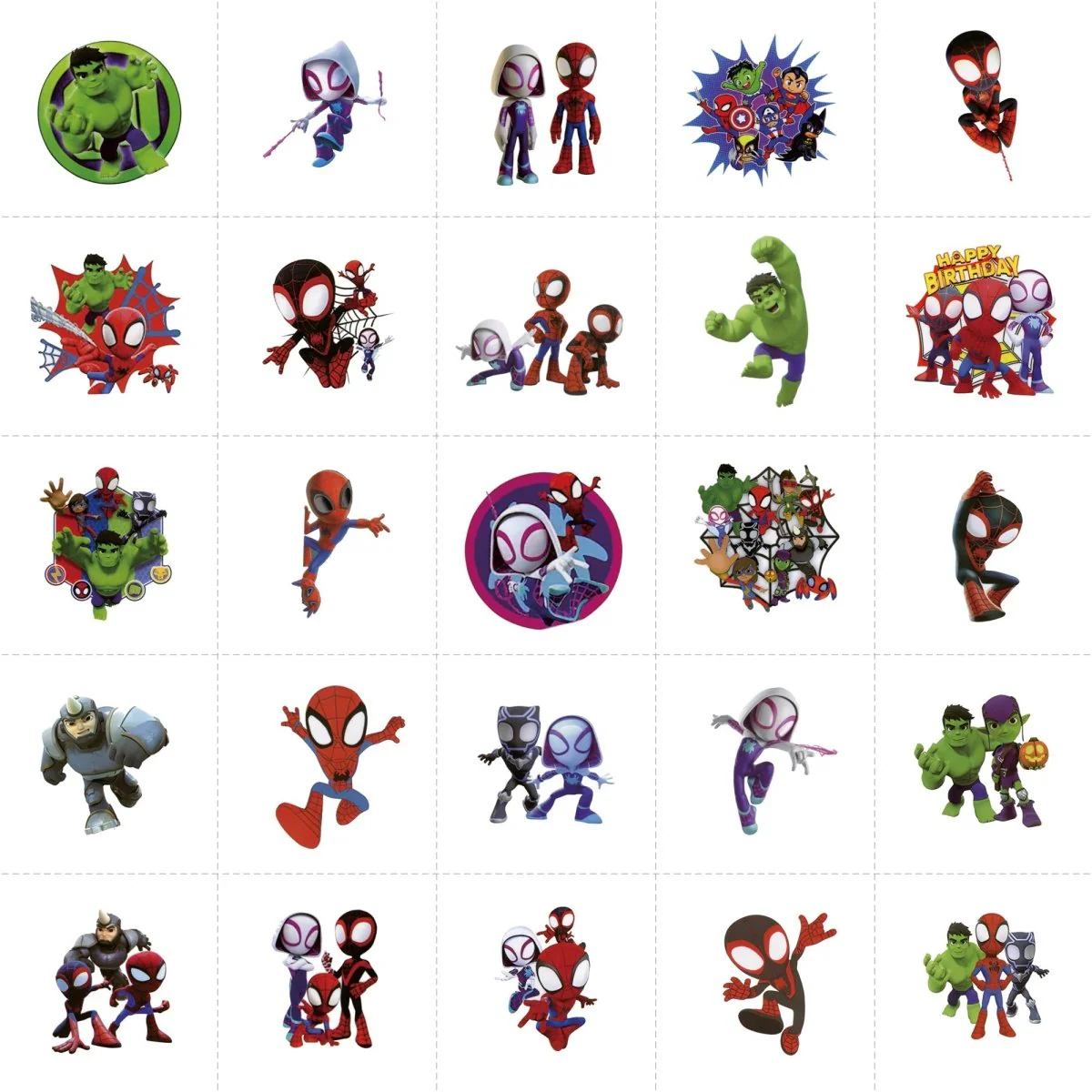 Spidey Heroes Birthday Stickers, 25 Count