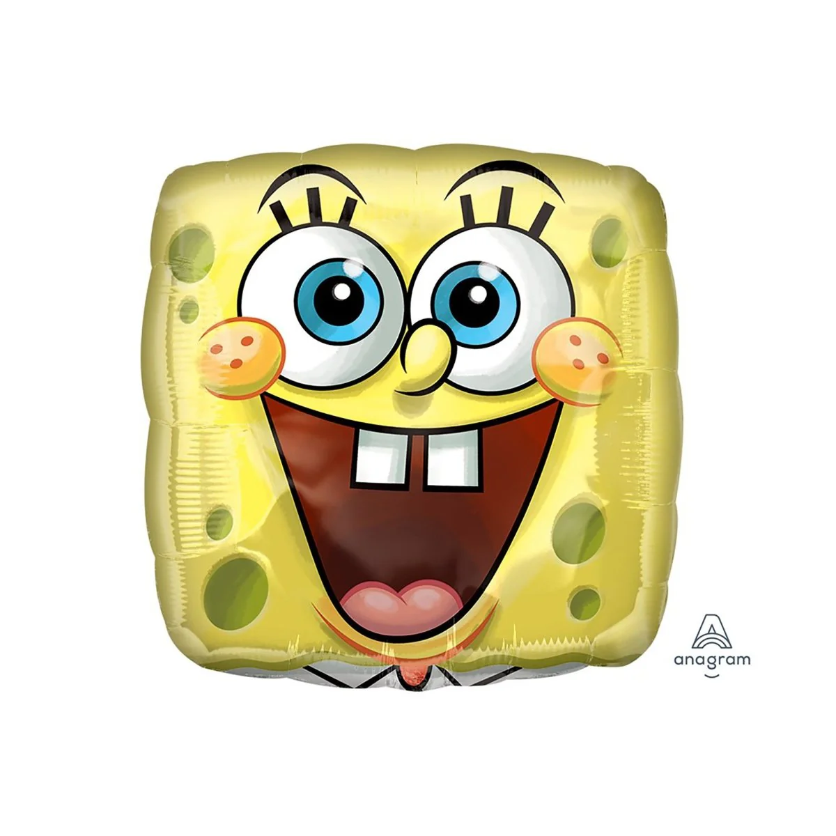SpongeBob SquarePants Face Square Shape Foil Balloon, 18 Inches, 1 Count