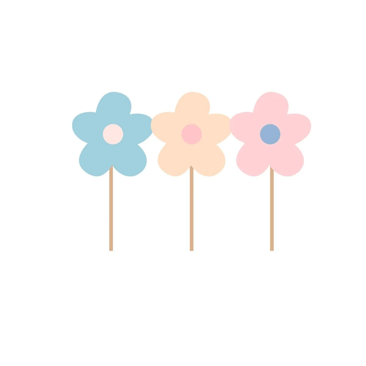 Sprinkle of Flowers Cupcake Toppers, 12 Count
