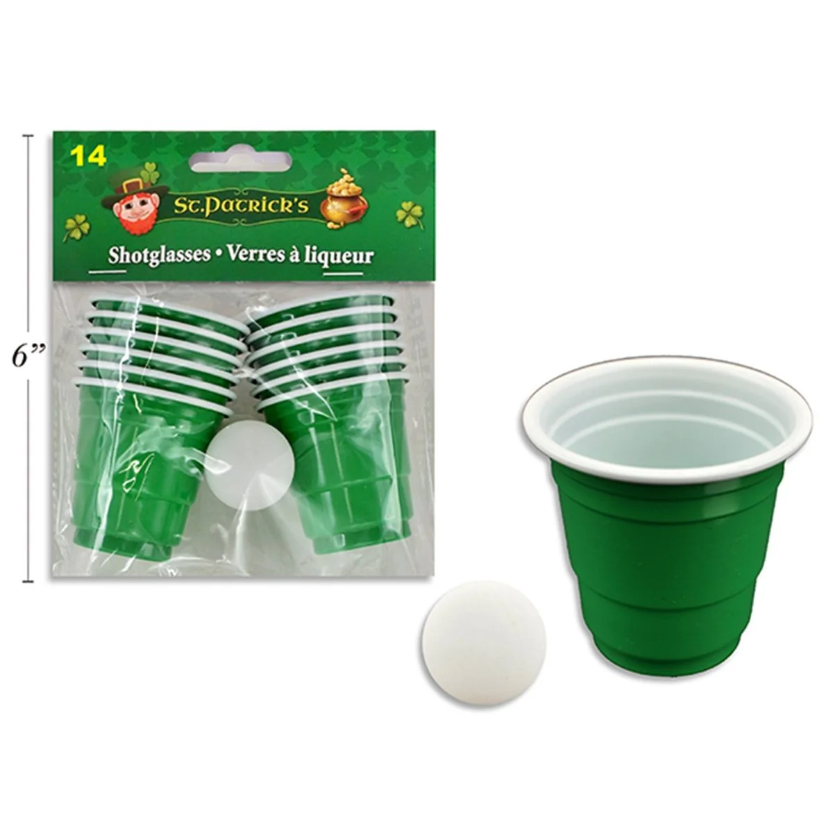 St-Patrick's Day Green Beer Pong Game, 1 Count