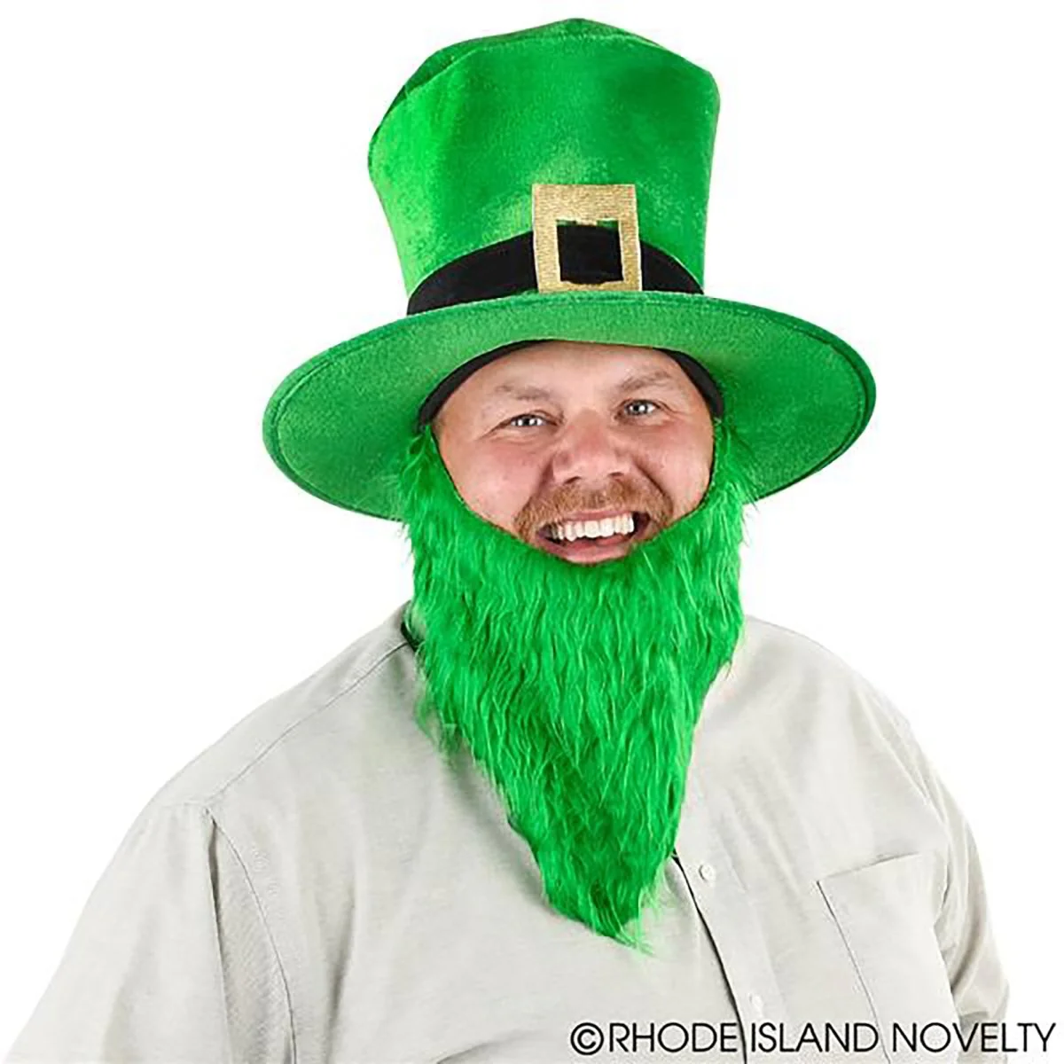 St-Patrick's Day Green Top Hat and Beard Set, 1 Count