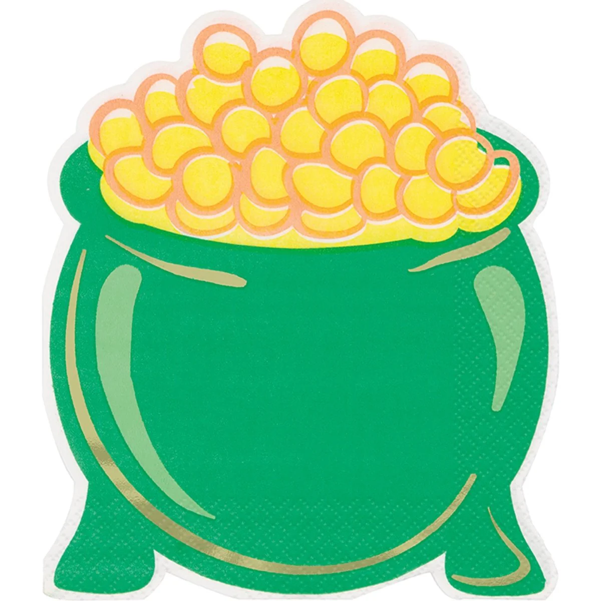 St-Patrick's Day Pot of Gold Shaped Large Lunch Napkins, 16 Count