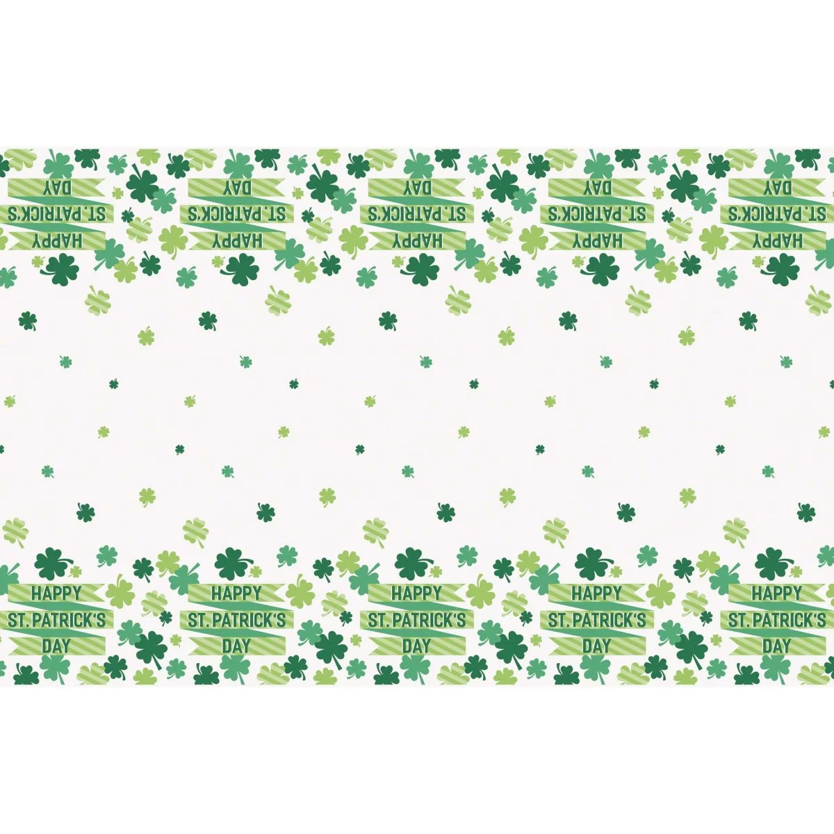 St-Patrick's Day White Rectangular Table Cover, 54 x 84 Inches, 1 Count - Image 2