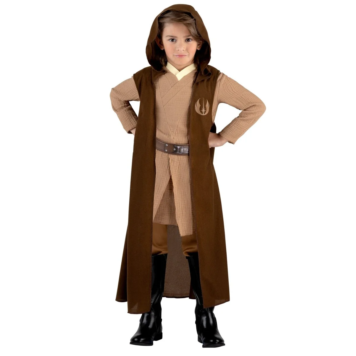Star Wars Obi-Wan Qualux Costume for Kids, Brown Hooded Robe - Image 3