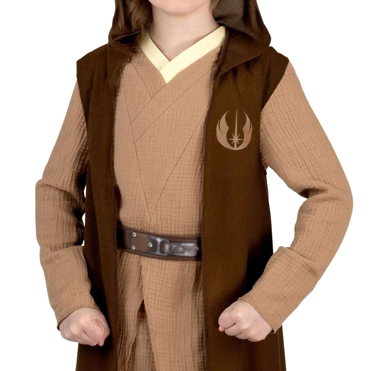 Star Wars Obi-Wan Qualux Costume for Kids, Brown Hooded Robe - Image 4
