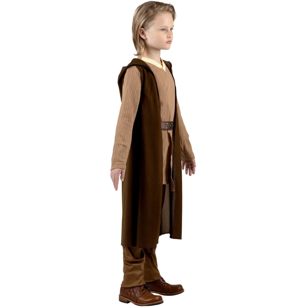 Star Wars Obi-Wan Qualux Costume for Kids, Brown Hooded Robe - Image 5