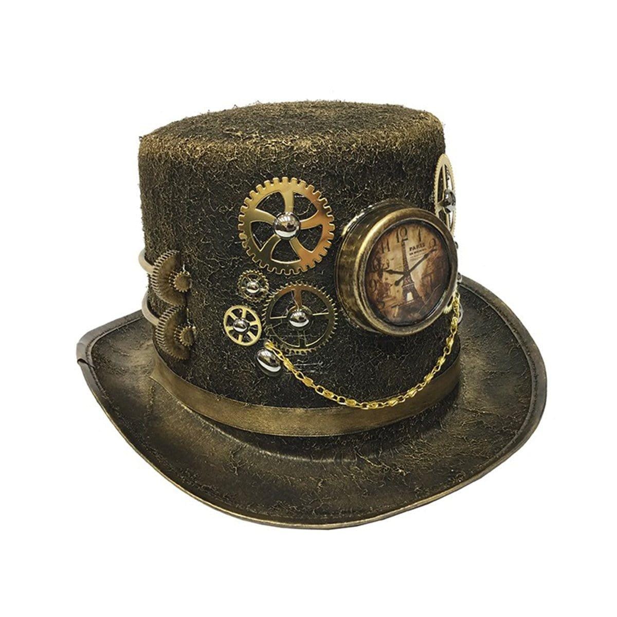 Steampunk hat with clock