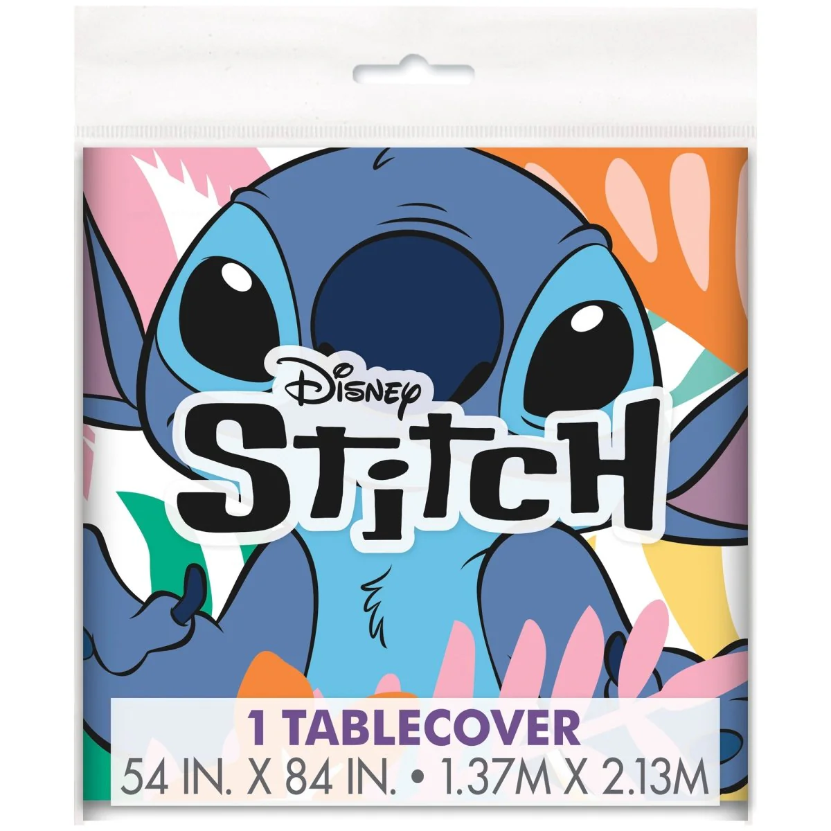 Stitch Rectangular Plastic Table Cover, Disney, 54 x 84 Inches, 1 Count - Image 2