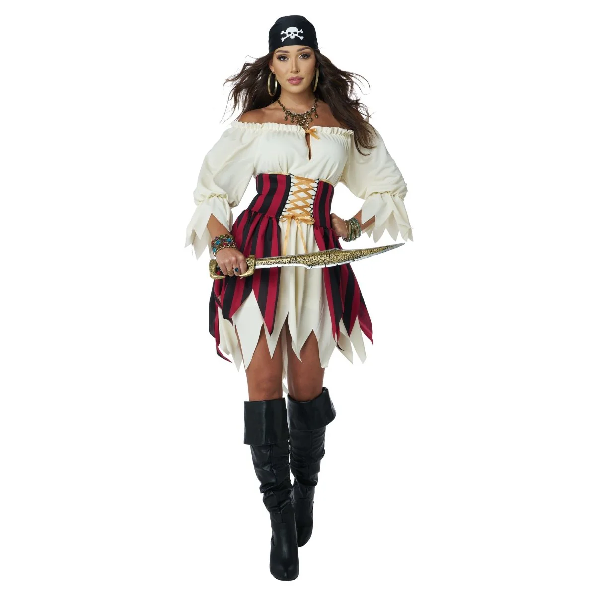 Sultry Sea Pirate Costume for Adults, Dress and Corset
