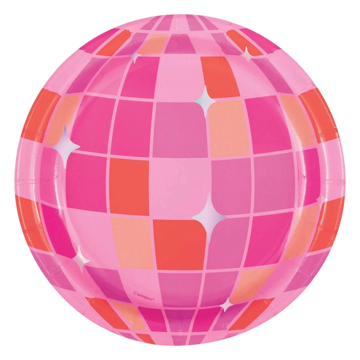 Summer Disco Small Round Dessert Paper Plates, 7 Inches, 8 Count