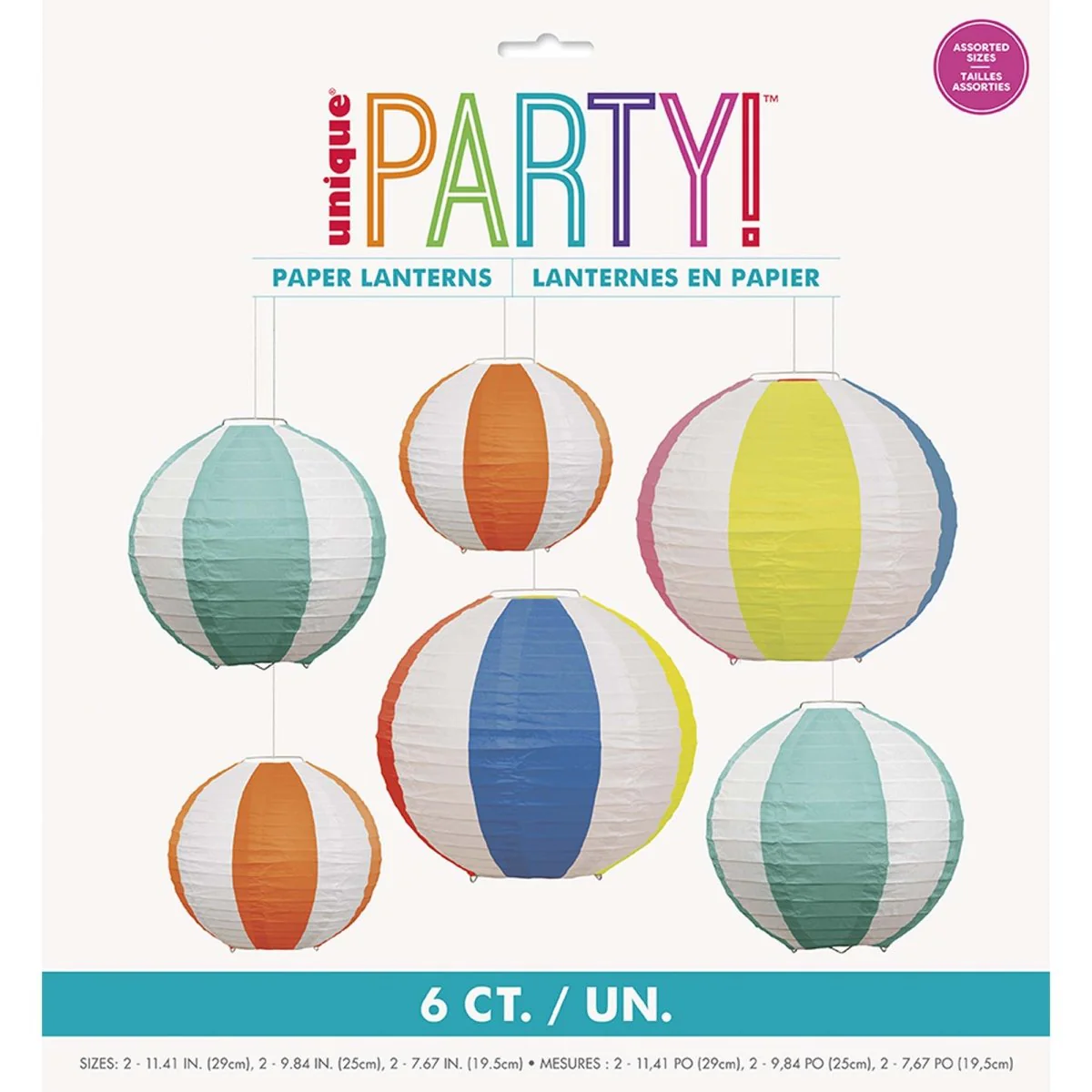 Summer Fun Beach Ball Paper Lanterns Decoration Kit, 6 Count - Image 2