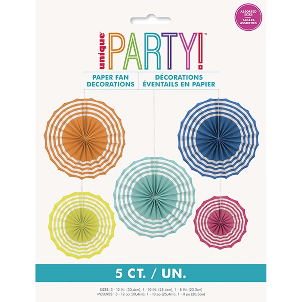 Summer Fun Paper Fan Decoration Kit, 5 Count - Image 7