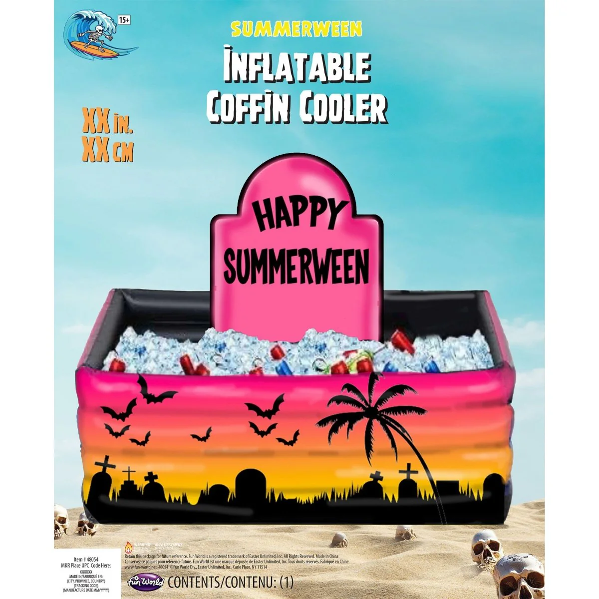 Summerween Inflatable Coffin Cooler, 21 x 39 Inches, 1 Count - Image 2