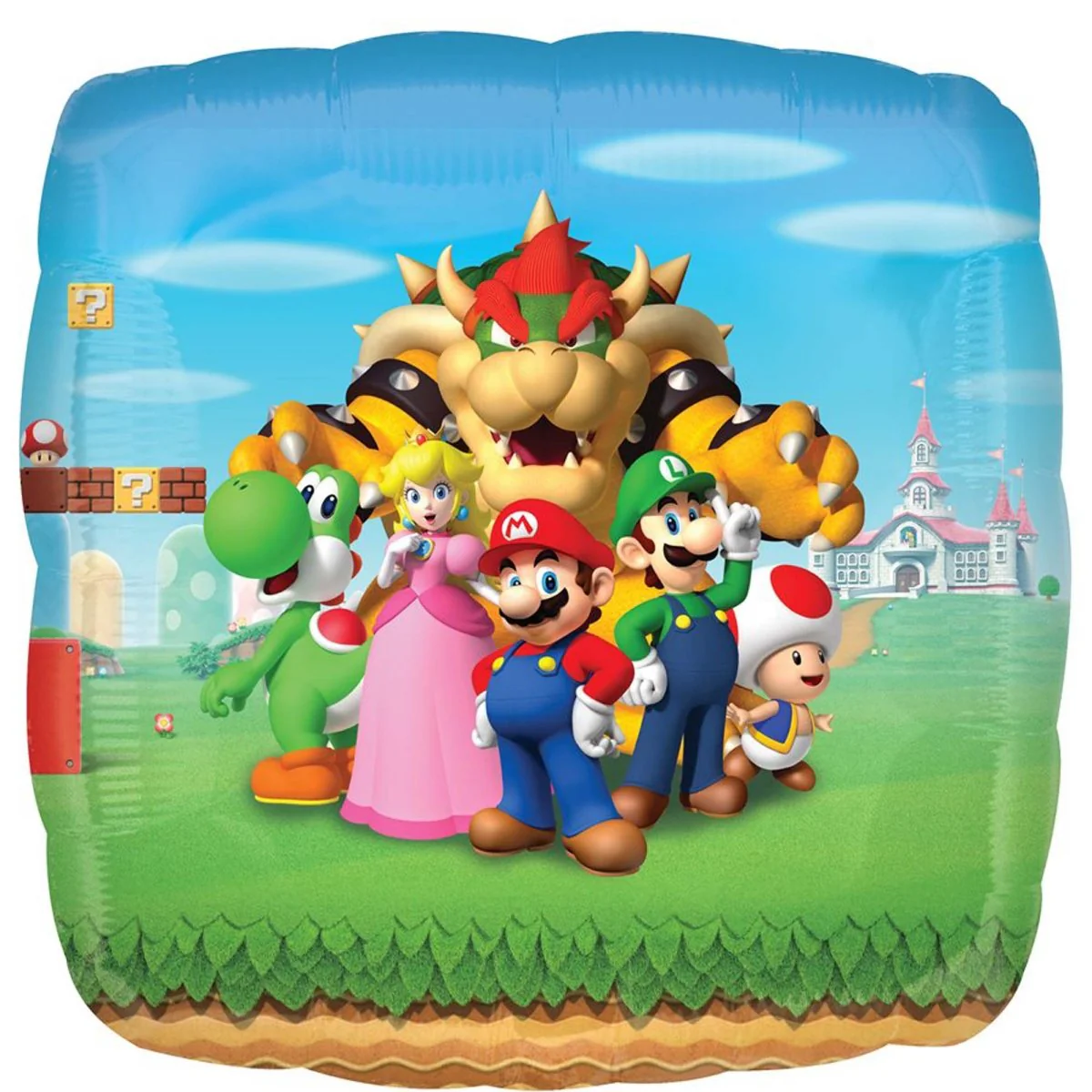 Super Mario Bros Square Supershape Foil Balloon, 28 Inches, 1 Count