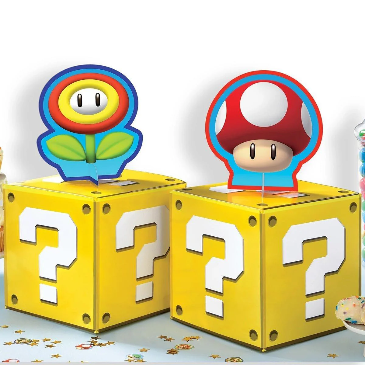 Super Mario Bros Birthday Party Table Centerpiece, 4 pc