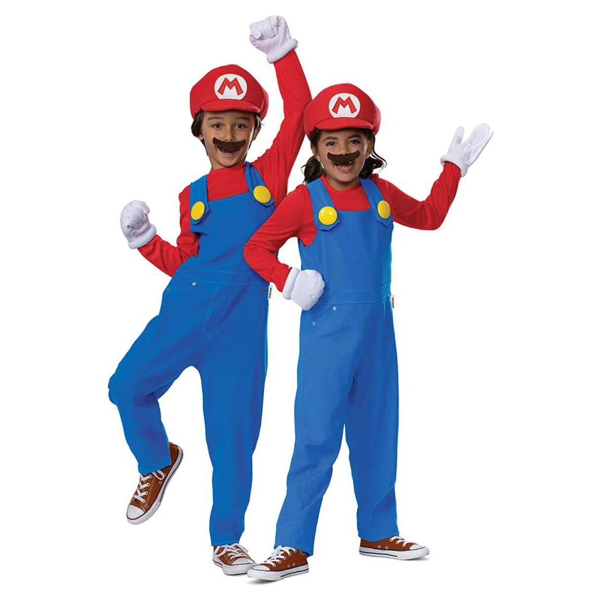 Nintendo Super Mario Bros Mario Overalls Costume for Kids, Blue Overalls and Accessories